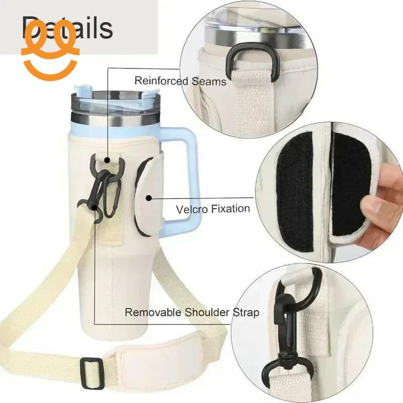 40oz Neoprene Water Bottle Carrier Bag For Quencher Cup Sleeve