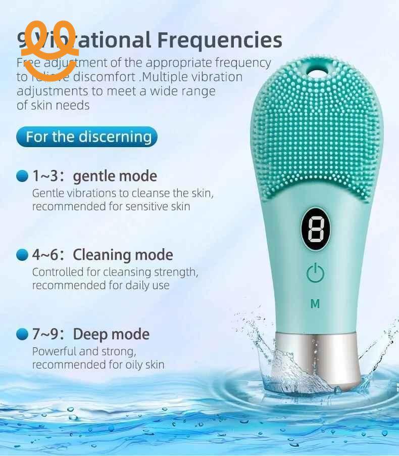 Electric Ultrasonic Skin Sonic Scrubber Facial Brush Cleaner