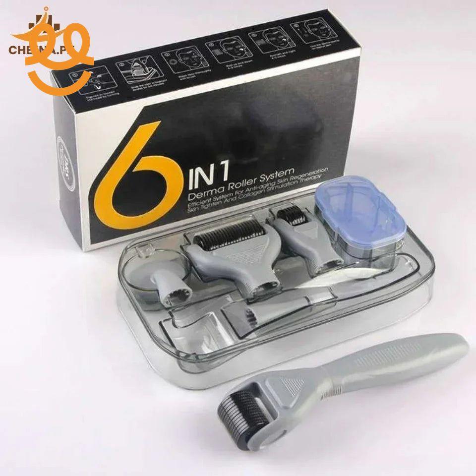 6 in 1 Derma Roller Kit for Face, Beard, Hair Growth & Skin Rejuvenation